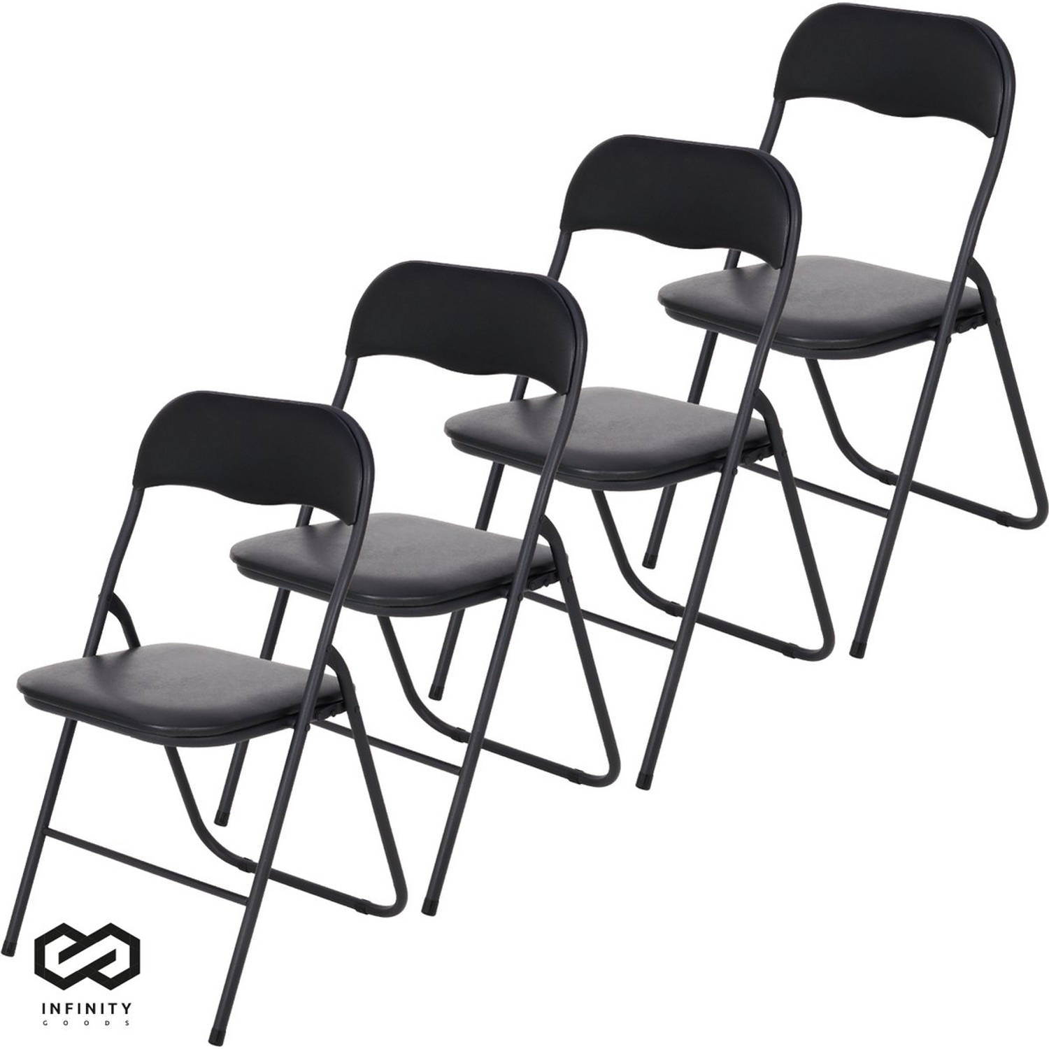 Infinity Goods Set van 4 Klapstoelen Vouwstoelen PVC Eettafelstoelen Opklapbare Stoelen 43 x 47 x 80