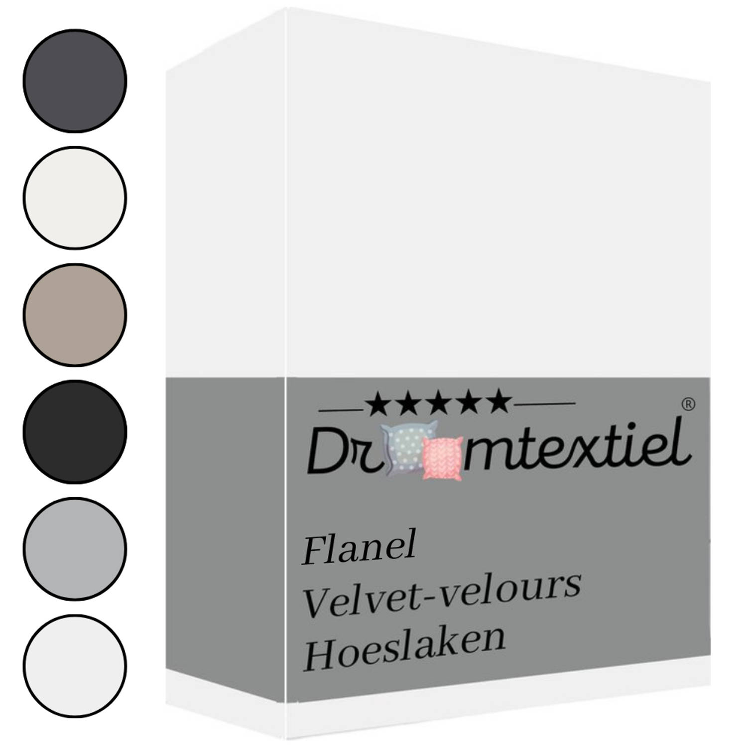 Droomtextiel Zachte Flanel Velvet Velours Hoeslaken Wit Eenpersoons 90x200 cm Hoogwaardige Kwaliteit