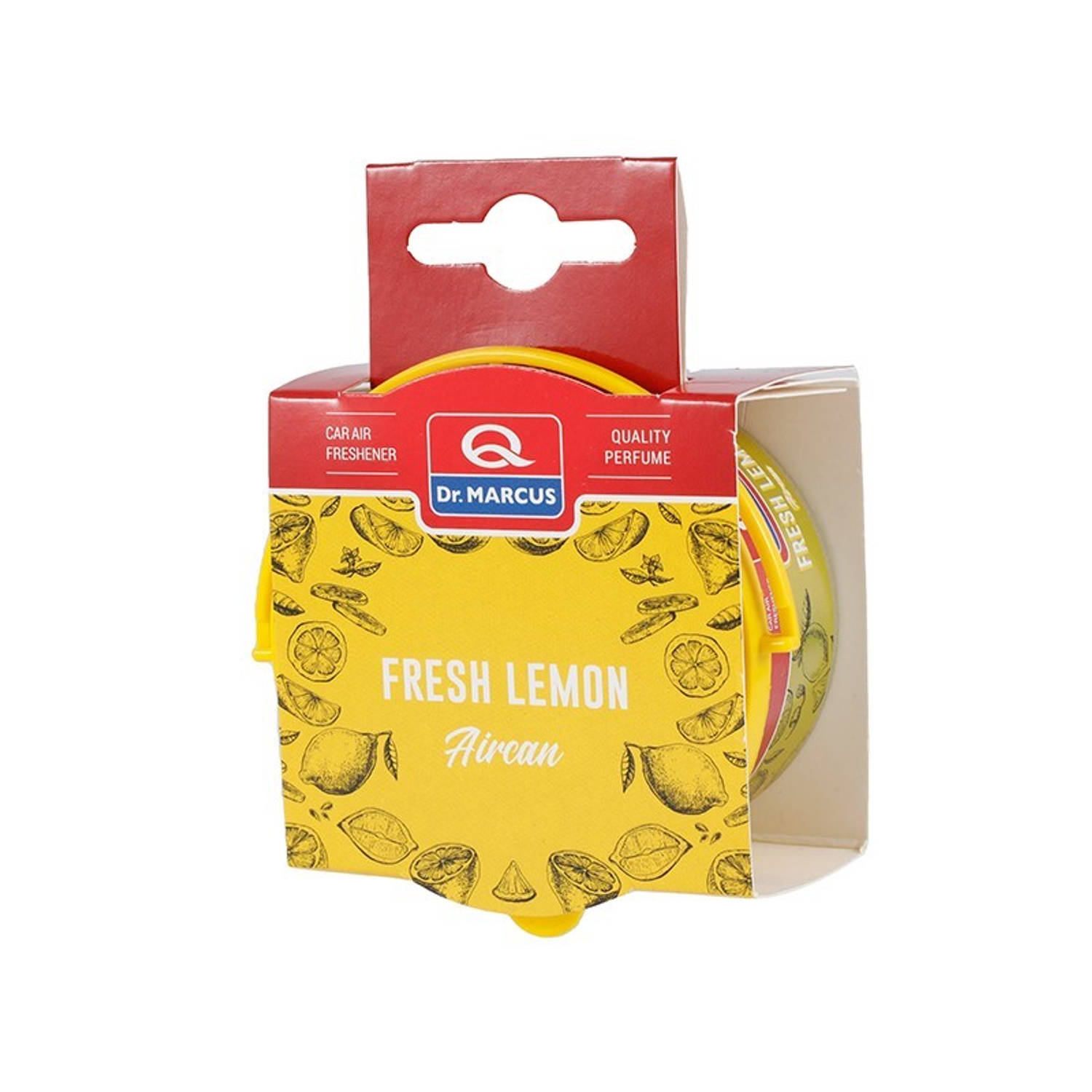 Dr. Marcus Aircan Fresh Lemon luchtverfrisser met neutrafresh technologie - Autogeurtje voor in de auto, thuis of kantoor - Tot 60 dagen geurverspreiding 40 gram