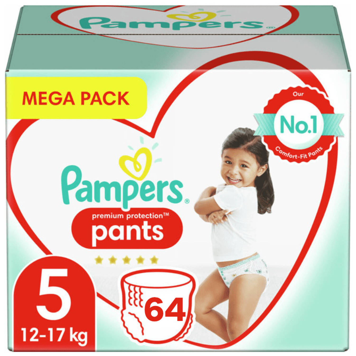 Pampers Broek Premium Protection maat 5 junior, 12-17 kg, enkele verpakking, 16 stuks