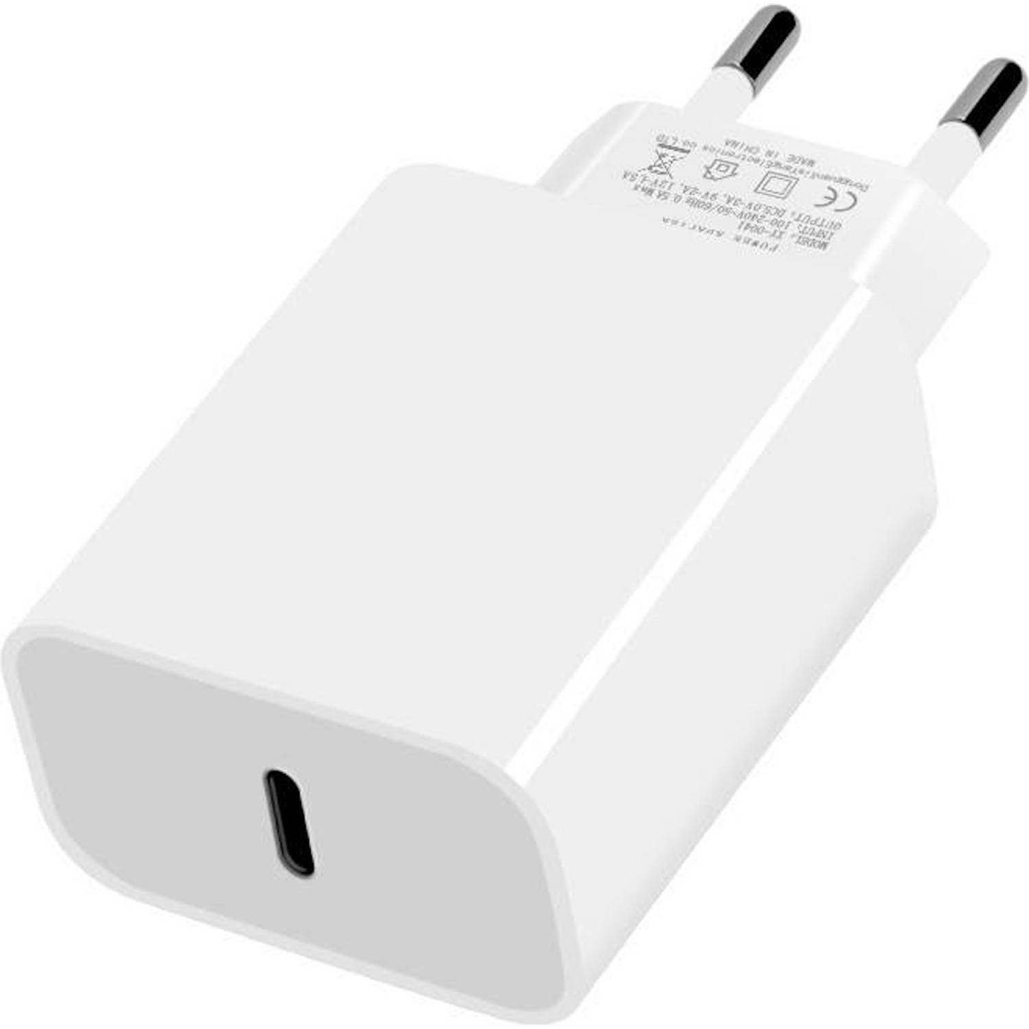 R2B® USB C Adapter Oplader iPhone geschikt voor Apple-Samsung USB Adapter USB Stekker- Wit