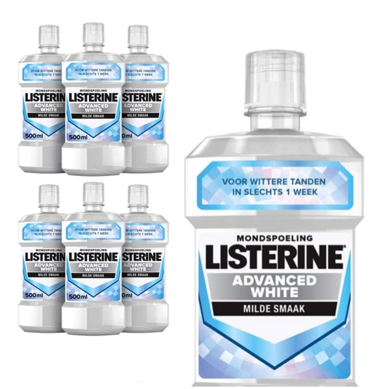 Mondwater - Listerine Advanced White Mondspoeling 500 ml - Pack of 6