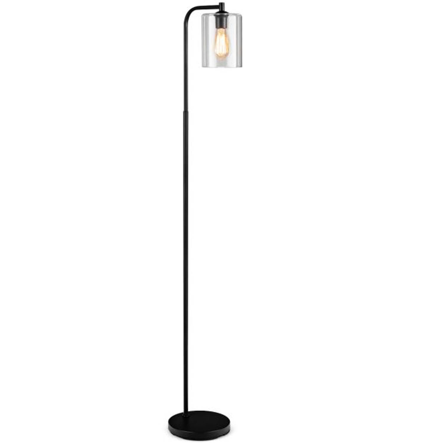 Vloerlamp - Industrieel - Staande lamp - Leeslamp - Stalamp - Modern Vloerlamp woonkamer - Staande lamp slaapkamer - Zwart - Ø25 x 168H cm