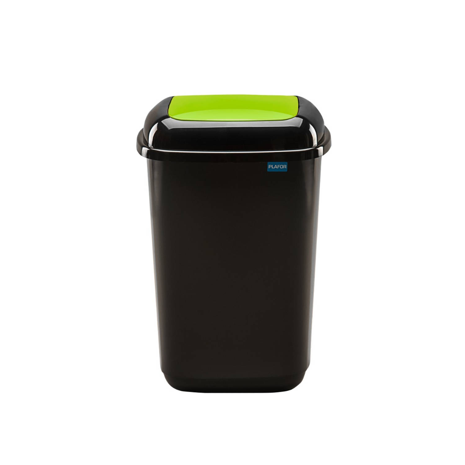 Plafor Quatro Bin, Prullenbak voor afvalscheiding - 45L – Groen/Zwart - Afvalbak voor gemakkelijk Afval Scheiden en Recycling - Afvalemmer - Vuilnisbak voor Huishouden, Keuken en K