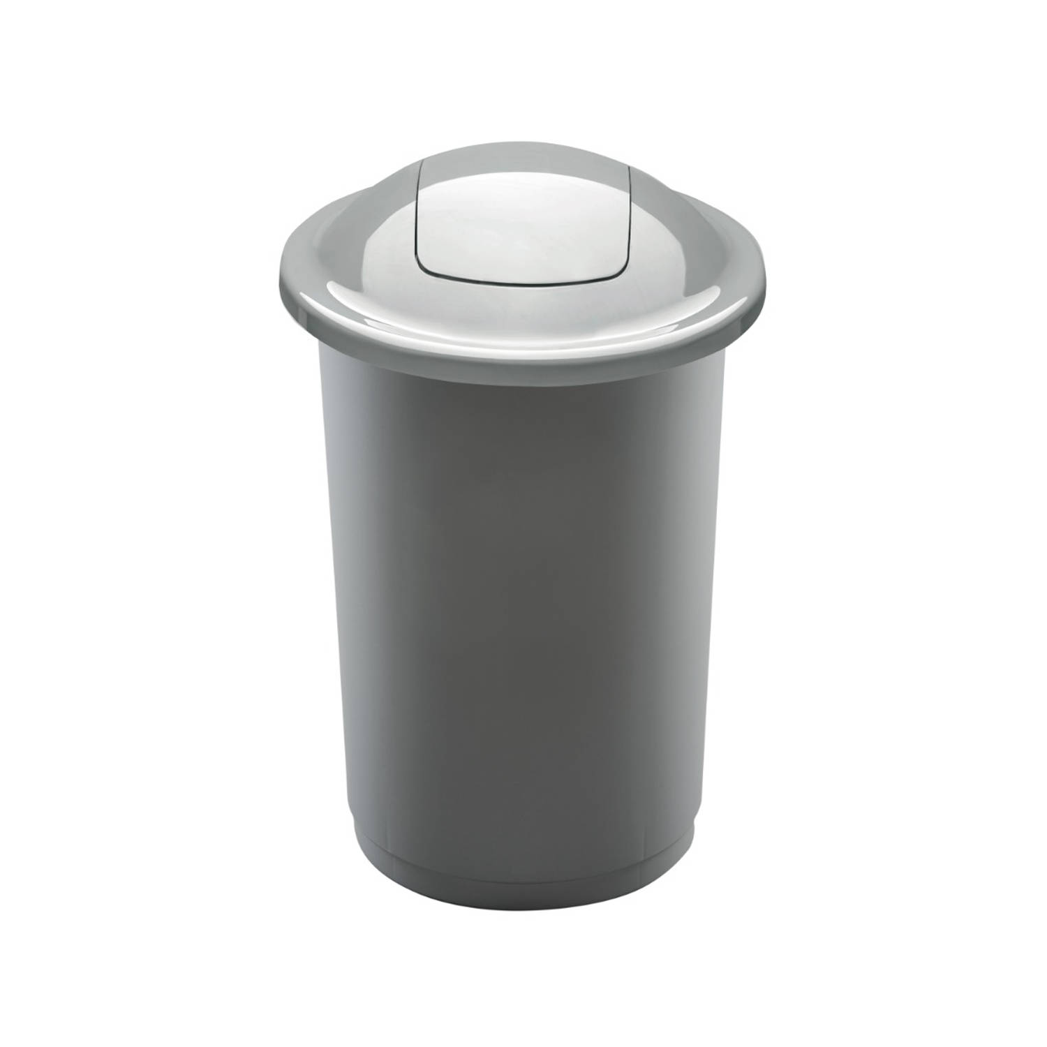 Plafor Top Bin, Prullenbak voor afvalscheiding - 50L – Zilver- Afvalbak voor gemakkelijk Afval Scheiden en Recycling - Afvalemmer - Vuilnisbak voor Huishouden, Keuken en Kantoor -