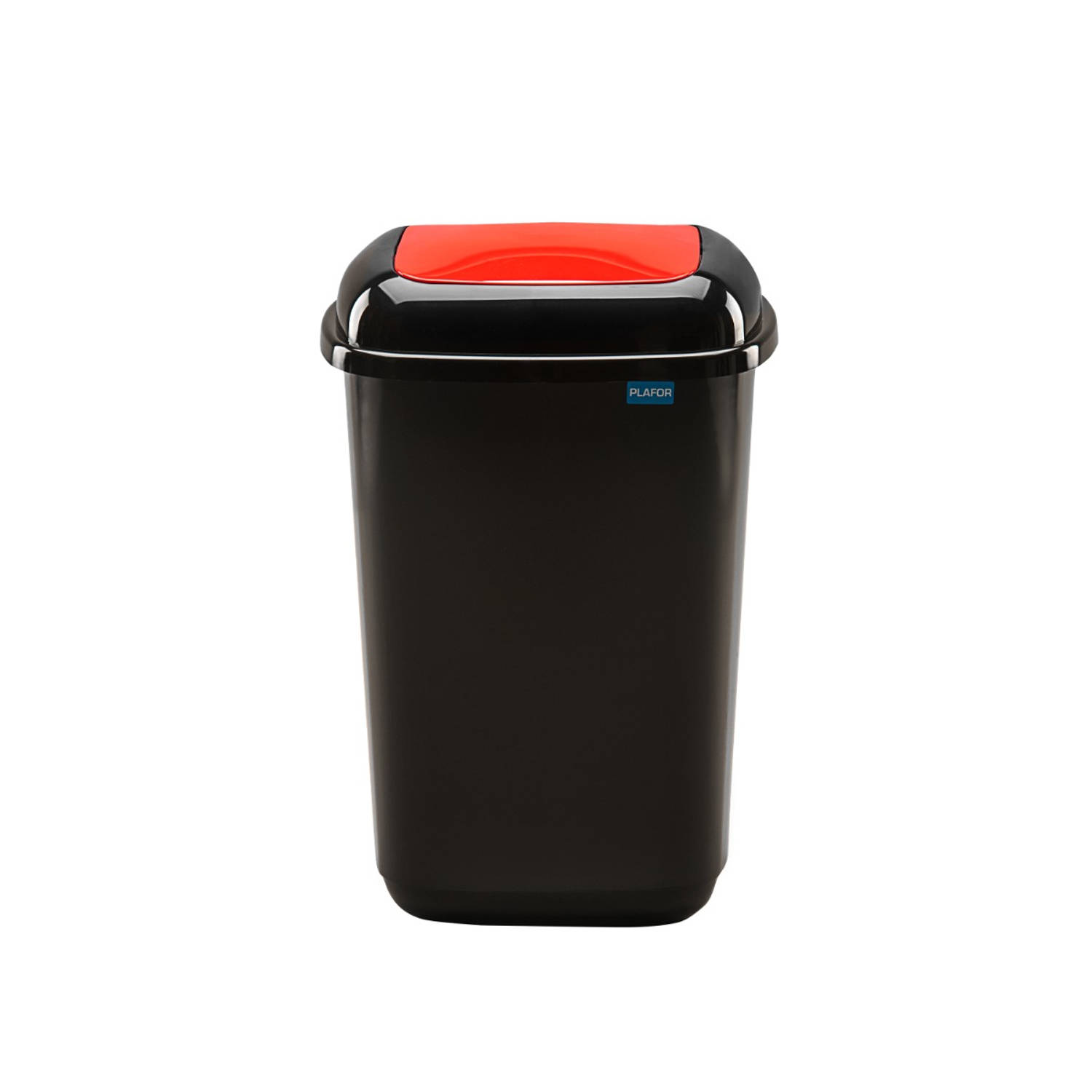 Plafor Quatro Bin, Prullenbak voor afvalscheiding - 45L – Rood/Zwart - Afvalbak voor gemakkelijk Afval Scheiden en Recycling - Afvalemmer - Vuilnisbak voor Huishouden, Keuken en Ka