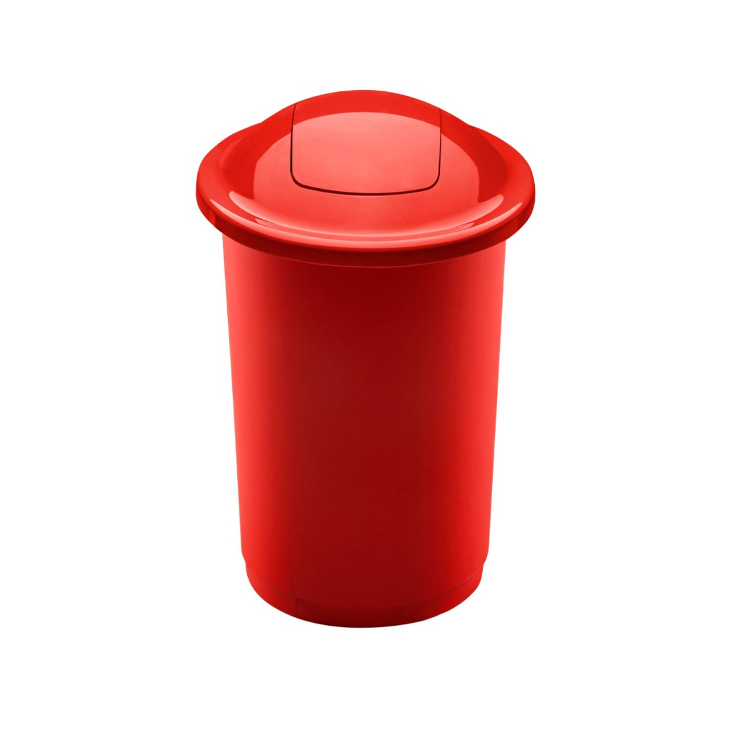 Plafor Top Bin, Prullenbak voor afvalscheiding - 50L – Rood- Afvalbak voor gemakkelijk Afval Scheiden en Recycling - Afvalemmer - Vuilnisbak voor Huishouden, Keuken en Kantoor - Af