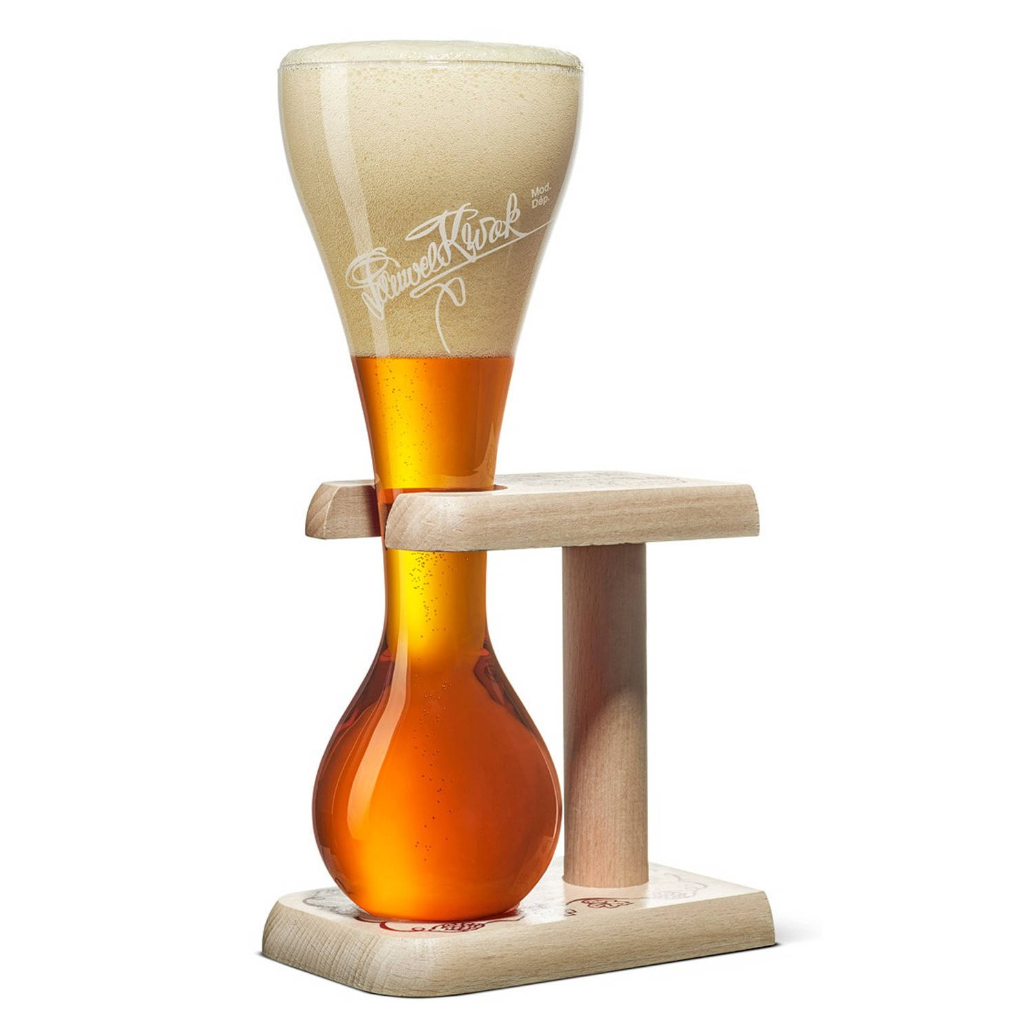 Bosteels Pauwel Kwak koetsiersglas 33cl - Bier Glas in Houder - 0,33 l - 330 ml