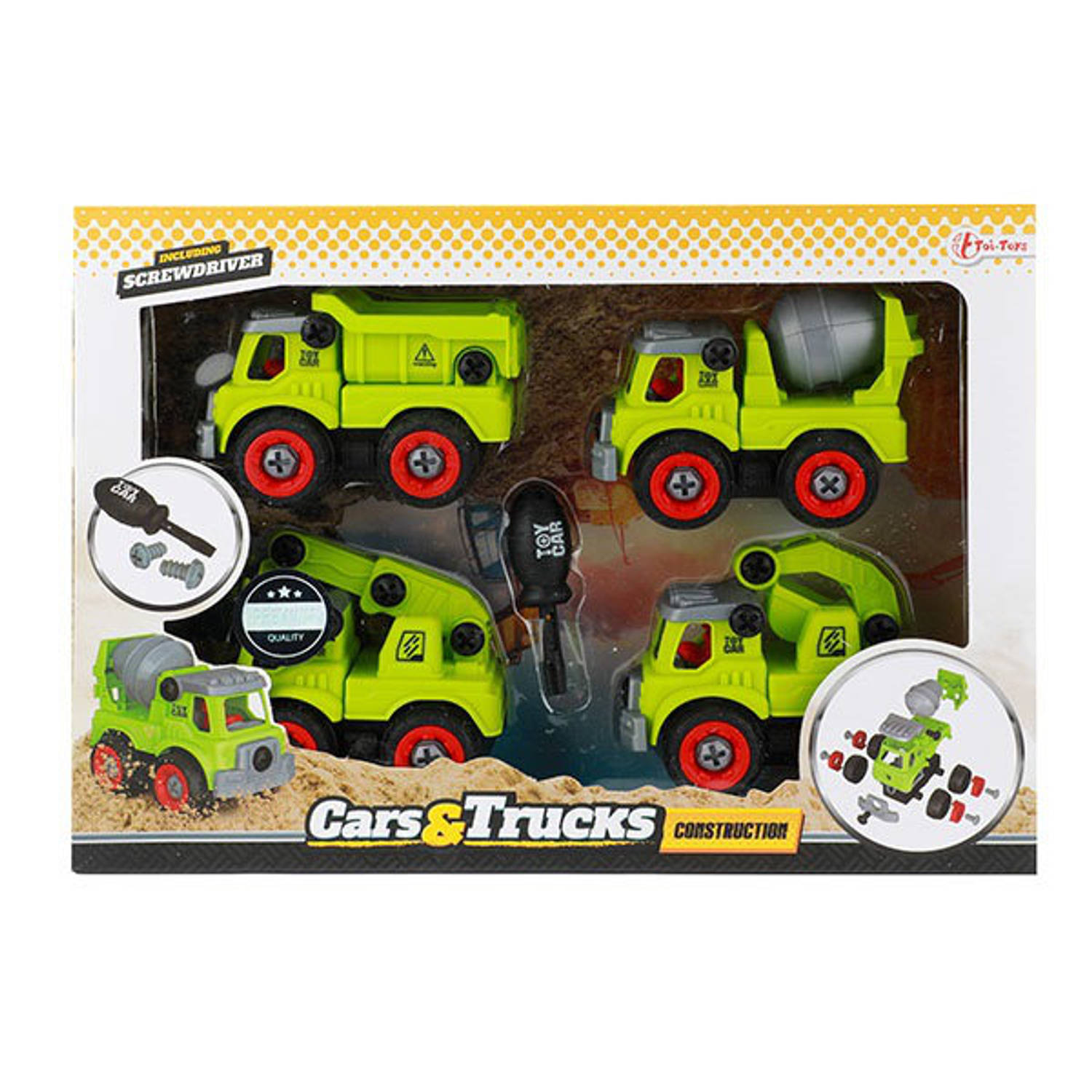 4 Cars truck bouwvoertuigen 72398A