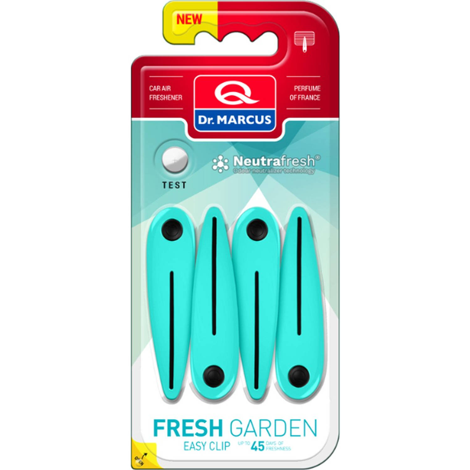 Dr. Marcus Easy Clip Fresh Garden luchtverfrisser met neutrafresh technologie 4 clips voor 4 sterkte