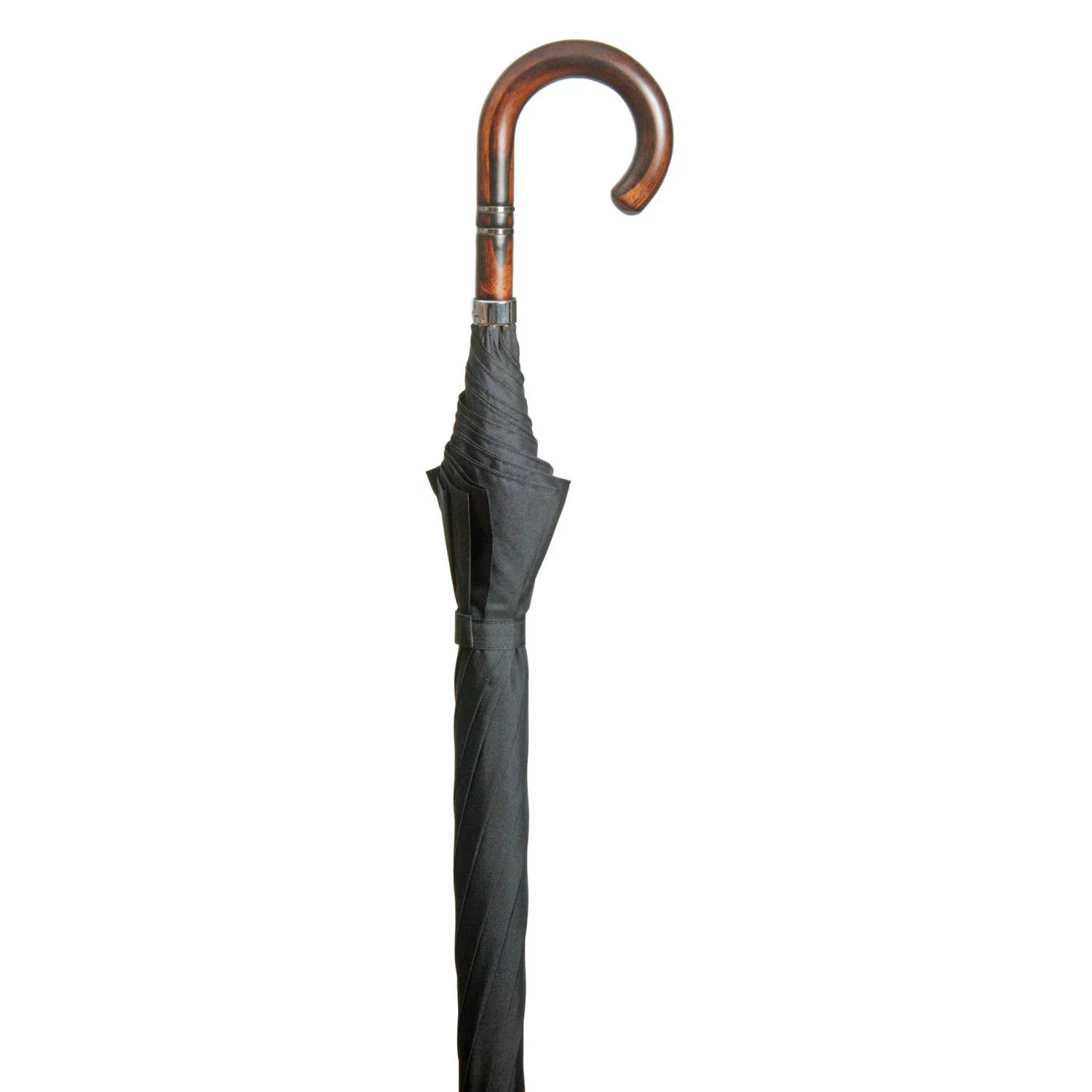 Classic Canes Paraplu - Acacia hout handvat - Zwart polyester doek - Doorsnee doek 110 cm - Lengte 96 cm
