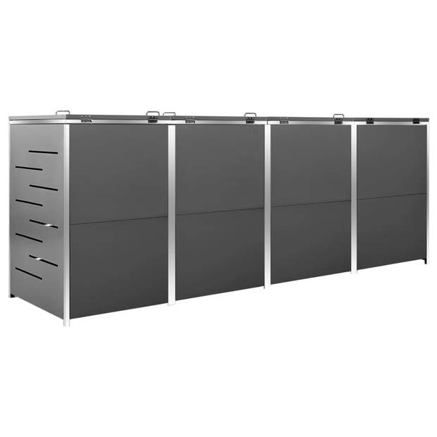 vidaXL Containerberging vierdubbel 276,5x77,5x115,5 cm roestvrij staal