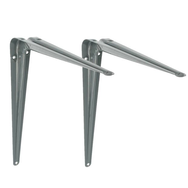 AMIG Plankdrager/planksteun van metaal - gelakt grijs - H300 x B250 mm - Plankdragers