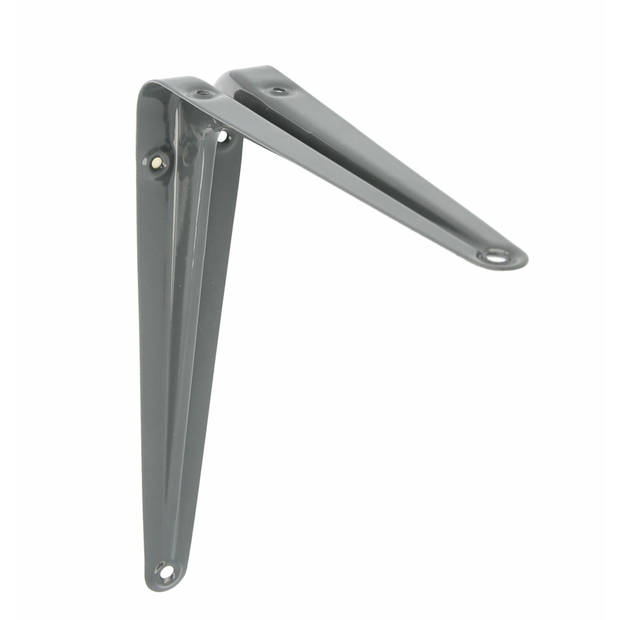 AMIG Plankdrager/planksteun van metaal - 2x - gelakt grijs - H225 x B200 mm - Plankdragers