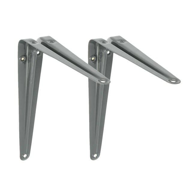 AMIG Plankdrager/planksteun van metaal - gelakt grijs - H175 x B150 mm - Plankdragers