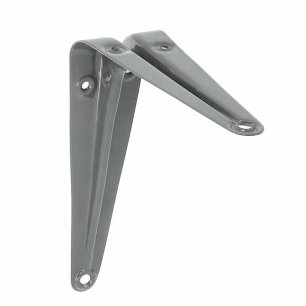 AMIG Plankdrager/planksteun van metaal - 2x - gelakt grijs - 150 x 125 mm - Plankdragers