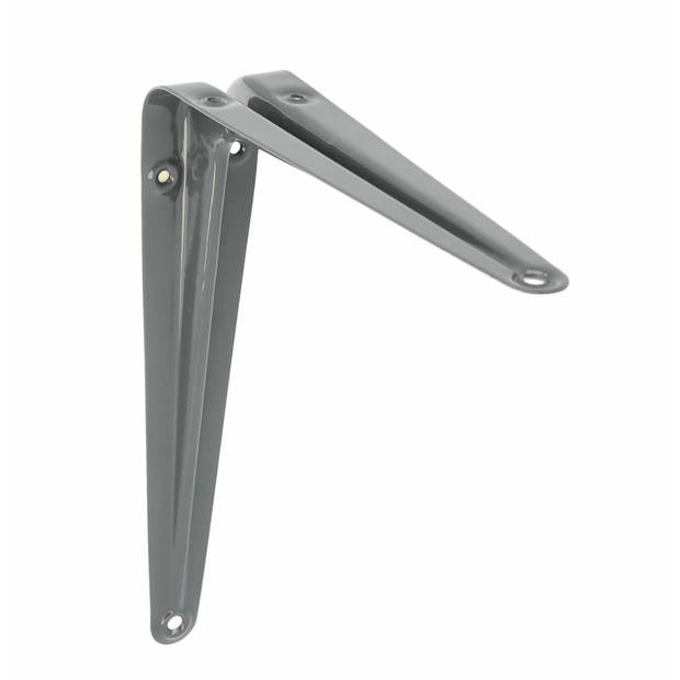 AMIG Plankdrager/planksteun van metaal - 2x - gelakt grijs - H175 x B150 mm - Plankdragers