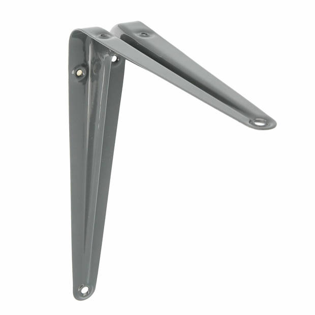 AMIG Plankdrager/planksteun van metaal - 2x - gelakt grijs - H250 x B200 mm - Plankdragers