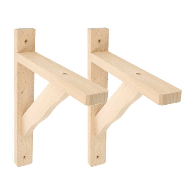 AMIG Plankdrager/planksteun van hout - lichtbruin - H280 x B230 mm - Tot 95 kg - Plankdragers