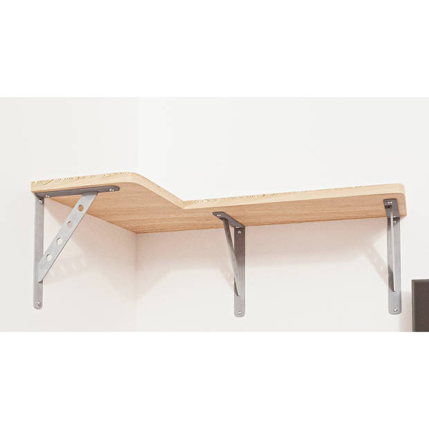 AMIG Plankdrager/steun Heavy Support - 2x - metaal - zilver - H250 x B195 mm - Tot 330 kg - Plankdragers