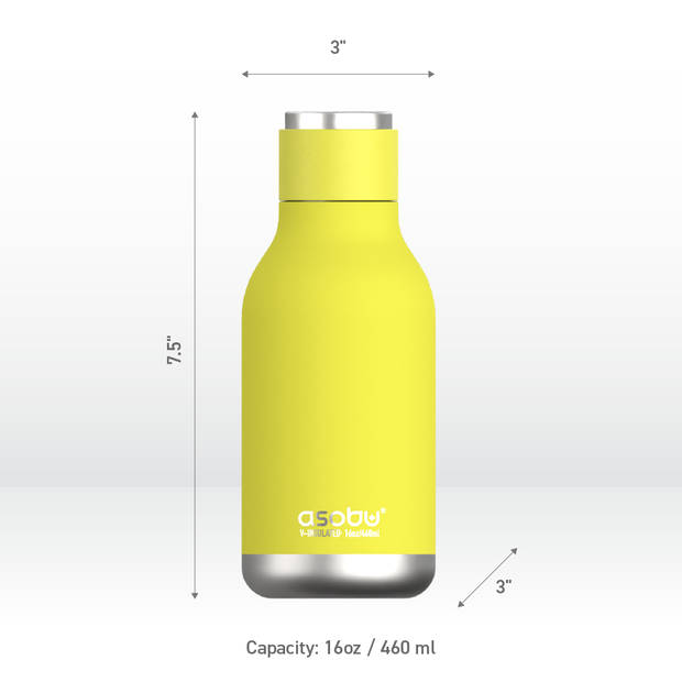 Asobu Urban Drink Bottle - limoengeel - 0.473 L