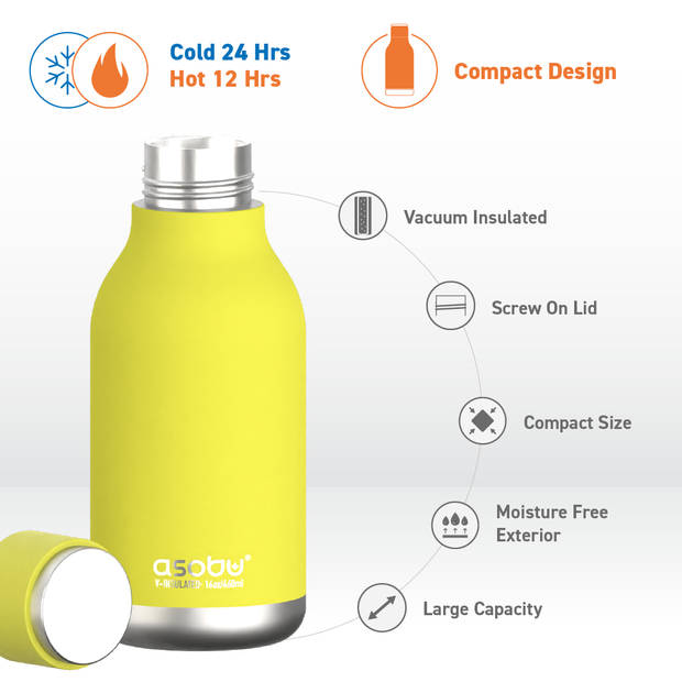 Asobu Urban Drink Bottle - limoengeel - 0.473 L