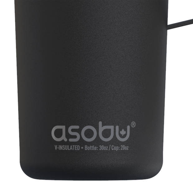 Asobu Twin Pack Bottle with Mug - zwart - 0.9/0.6 L