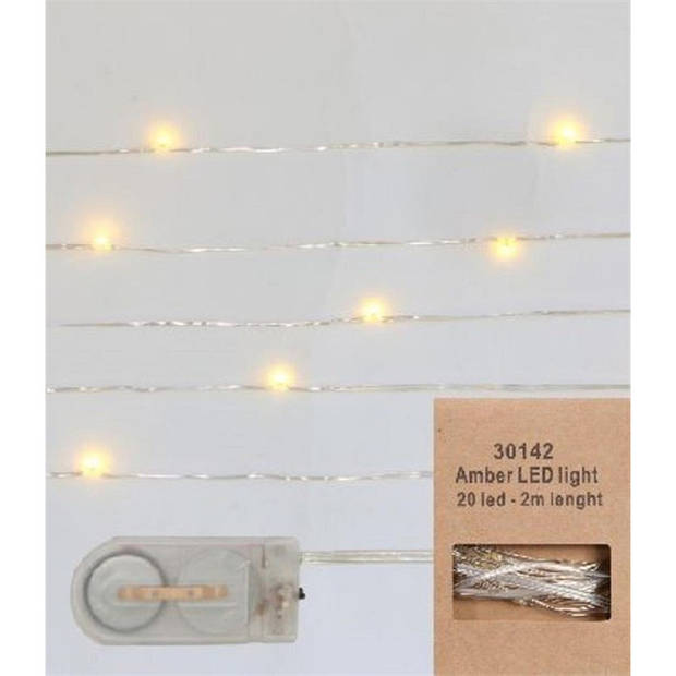 Ideas4seasons Lichtslinger/lichtsnoer LED verlichting - 2 meter - warm wit - fairy lights - Lichtsnoeren