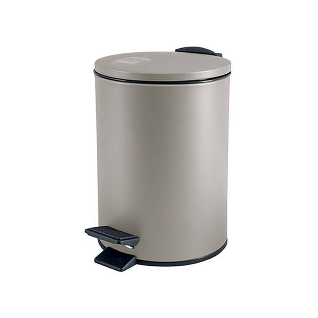 Spirella Badkamer accessoires set - WC-borstel/pedaalemmer/zeeppompje/beker - beige - Badkameraccessoireset