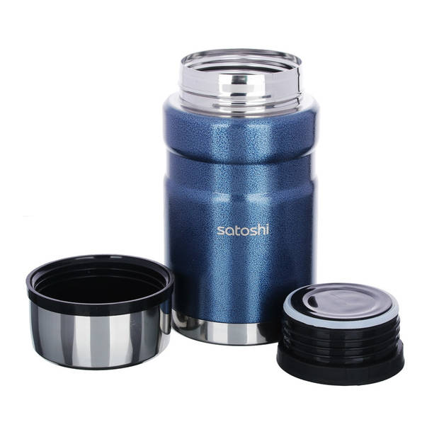 Satoshi Thermosfles 0,7 L Heavy Duty - Travel Mug - Dubbel Wandig - Brede Hals - Blauw