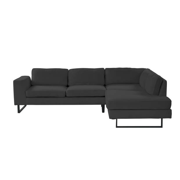 Hoekbank design Puckerto 290cm bank teddy zwart hoek loungebank rechts bankstel