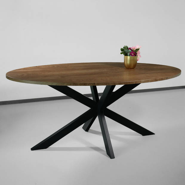 Eettafel ovaal 180cm Rato bruin ovale tafel