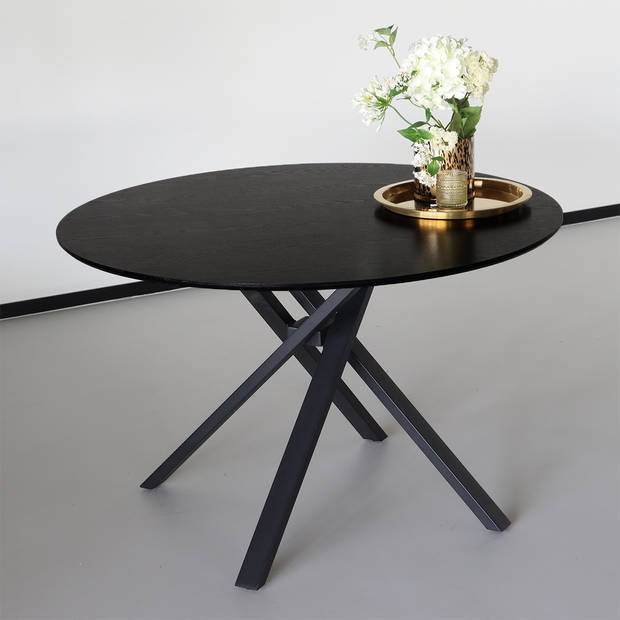 Eettafel rond Ronsi Antoinette zwart 130cm ronde tafel