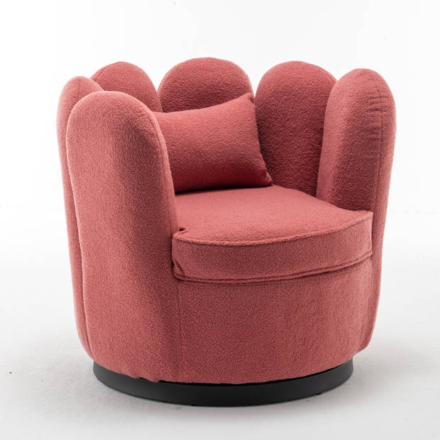 Fauteuil Daphne teddy oud roze draaibare fauteuil