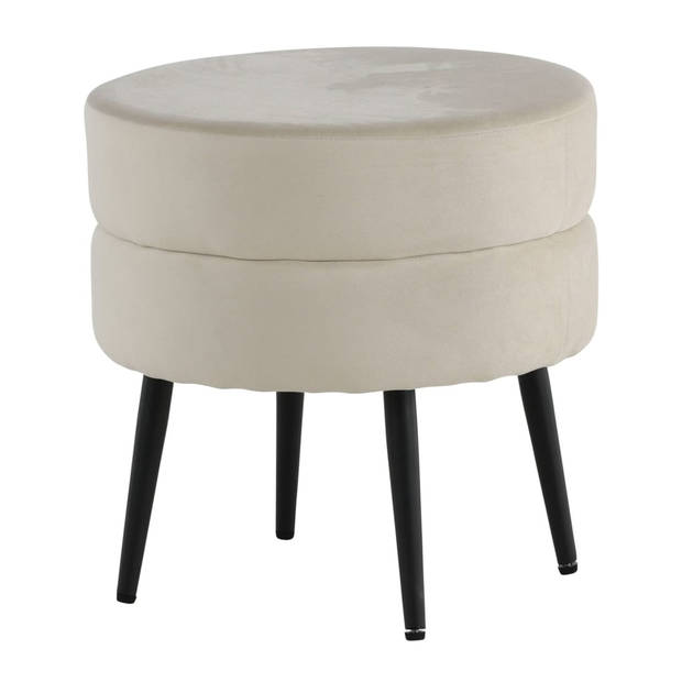 Pot poef Ø40cm velours beige.