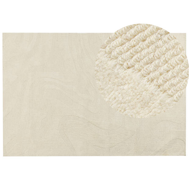 Beliani SASNAK - Laagpolig-Beige-Wol