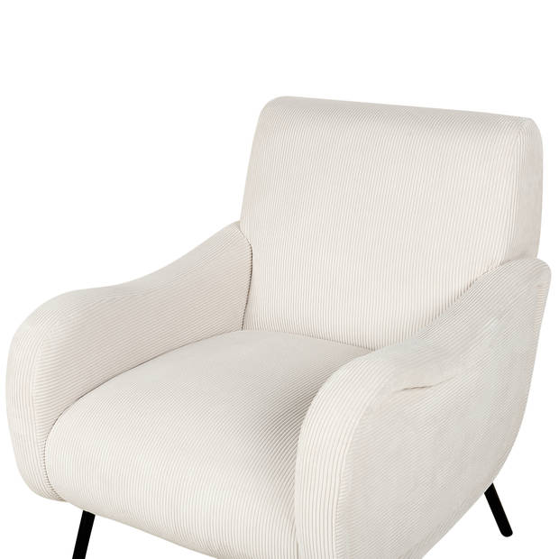 Beliani ALMIND - Fauteuil-Beige-Corduroy