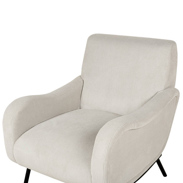 Beliani ALMIND - Fauteuil-Grijs-Corduroy