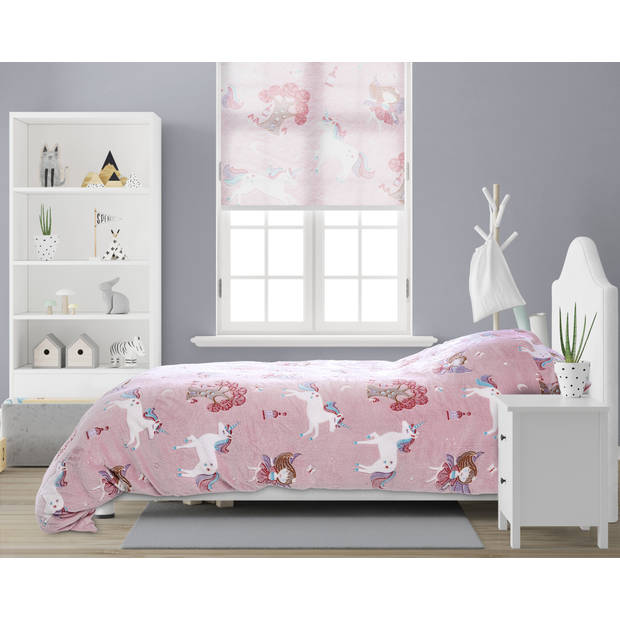 Sleeptime Glow in the dark Fairy Tale Dekbedovertrek - 140X200/220 + 1 x kussensloop 60x70 - Roze