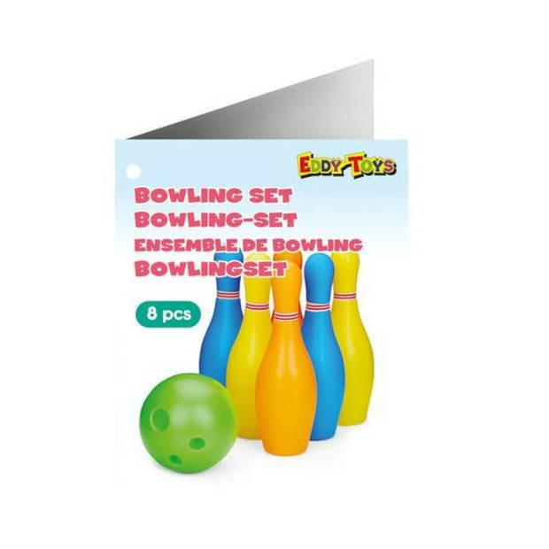 Eddy Toys Bowling kegels set - met 2 ballen - 6 kegels - 20 cm - kunststof - speelgoed - Vang- en werpspel