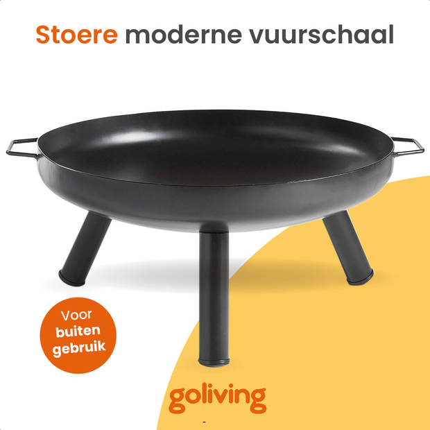 Goliving Vuurschaal Voor Buiten - Vuurkorf - Tuinhaard - Sfeerhaard - Terrasverwarmer - Staal - Ø 60cm