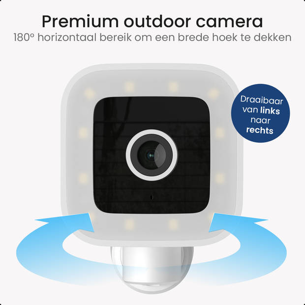 Gologi Premium Outdoorcamera - Nachtzicht - Camera - 4MP - IP Camera - Geluid/Bewegingsdetectie - Wifi/App - Wit