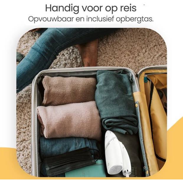 Goliving kledingstomer - Handstomer kleding/textiel/stof - Stoomstrijkijzer - Opvouwbaar - Incl. Reis-etui - Groen