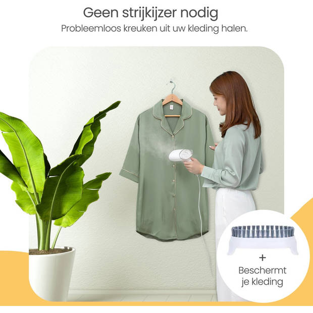 Goliving kledingstomer - Handstomer kleding/textiel/stof - Stoomstrijkijzer - Opvouwbaar - Incl. Reis-etui - Groen