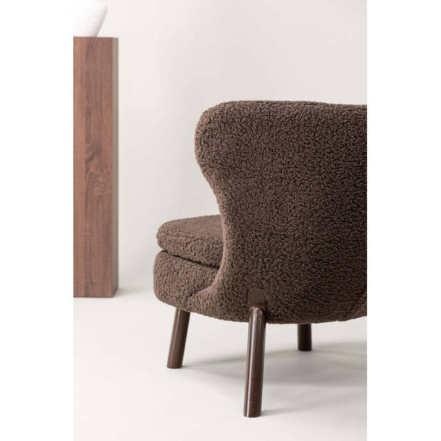 Ryxö fauteuil met hocker bruin.