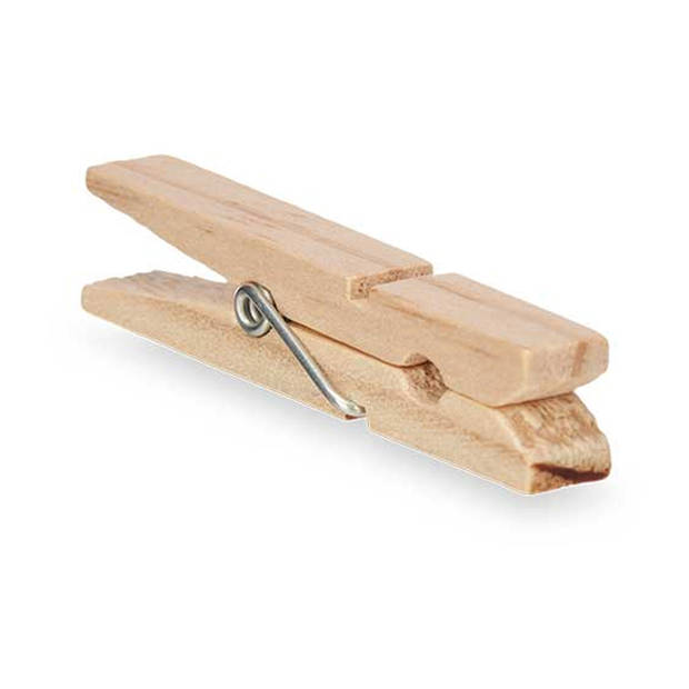 Wasknijpers bamboe hout - 24x stuks - basic size 7 cm - was ophangen - Knijpers