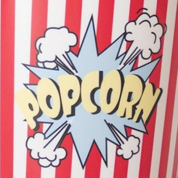 Gerimport Popcorn bak - 2x - rood/wit - kunststof - D21 - 7 liter - herbruikbaar - Snack en tapasschalen