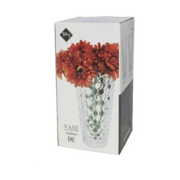 Gerimport Bloemenvaas - helder glas - D12 x 25 cm - Vazen