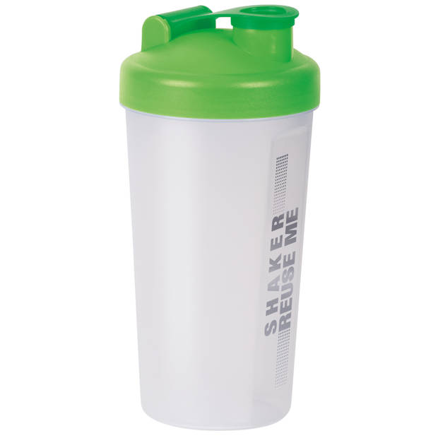 Juypal Shakebeker/shaker/bidon - 700 ml - groen - kunststof - Shakebekers