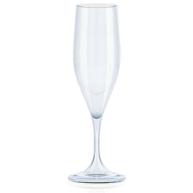 Juypal Champagneglas - 6x - transparant - kunststof - 150 ml - herbruikbaar - Champagneglazen